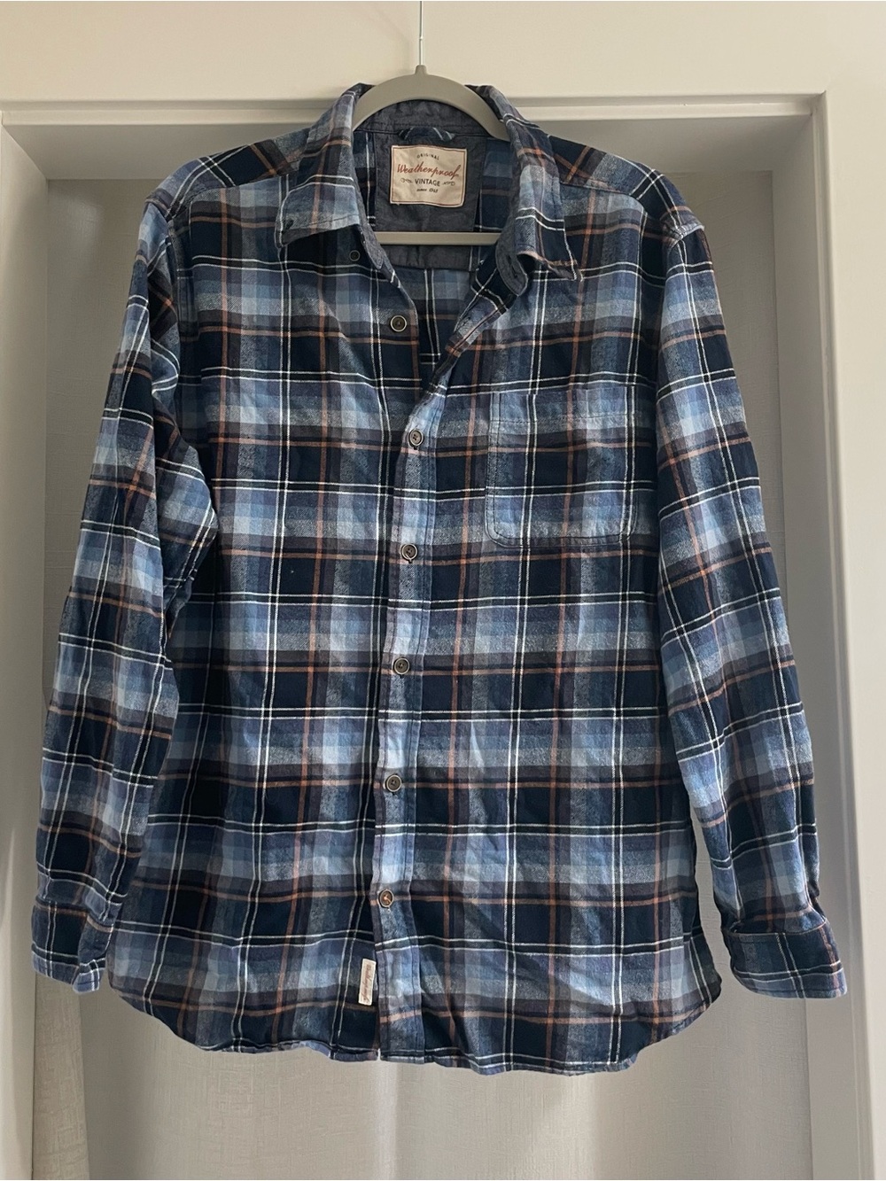 Weatherproof Blue Plaid Button-Down Shirt